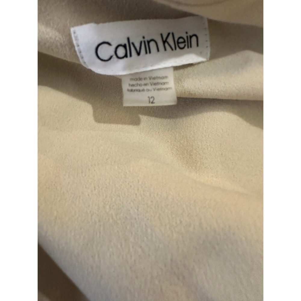 Calvin Klein Sleeveless Double Breasted Belted Trench Dress Tan Women's Size 12 - Picture 7 of 10